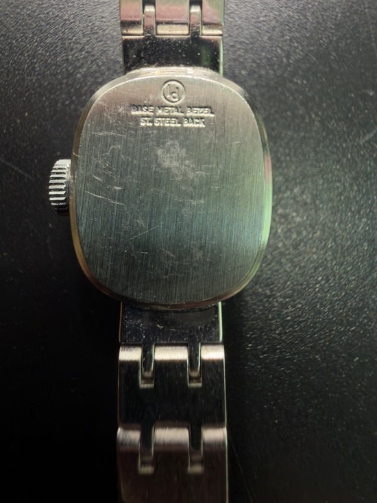 VINTAGE ELGIN LADIES WIND UP WATCH SILVER WITH BLUE FACE DAINTY MINIMALIST main image 8
